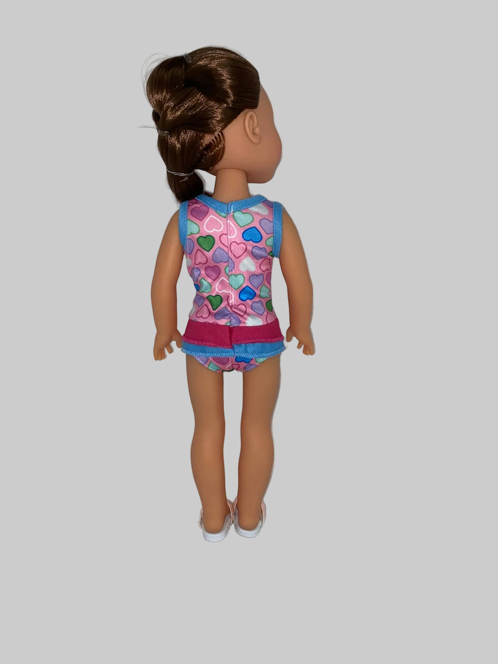14.5" Rainbow Hearts Ruffle  Swimsuit  | Fits 14.5 in Slim Body Dolls