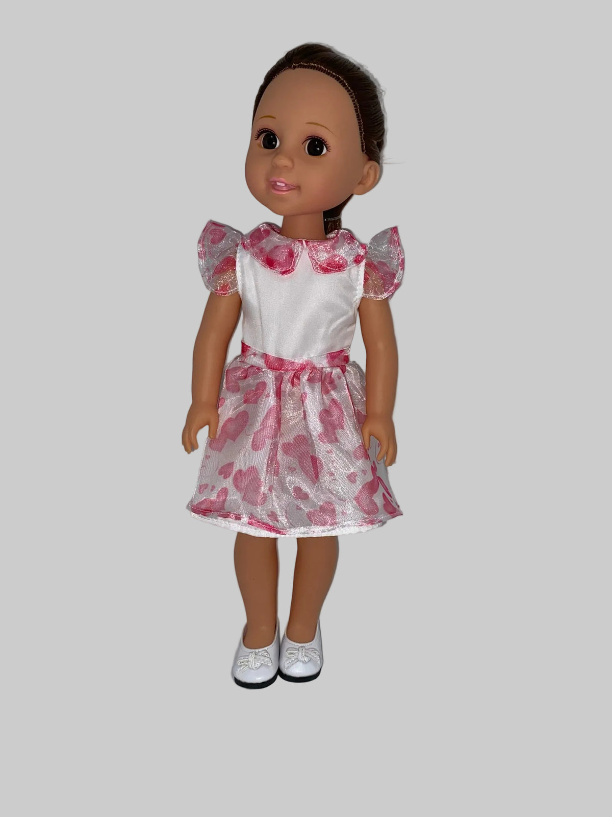 14.5" Pink Hearts Dress with Shoes | 14.5" Doll Clothes | Fits 14.5 in Slim Body