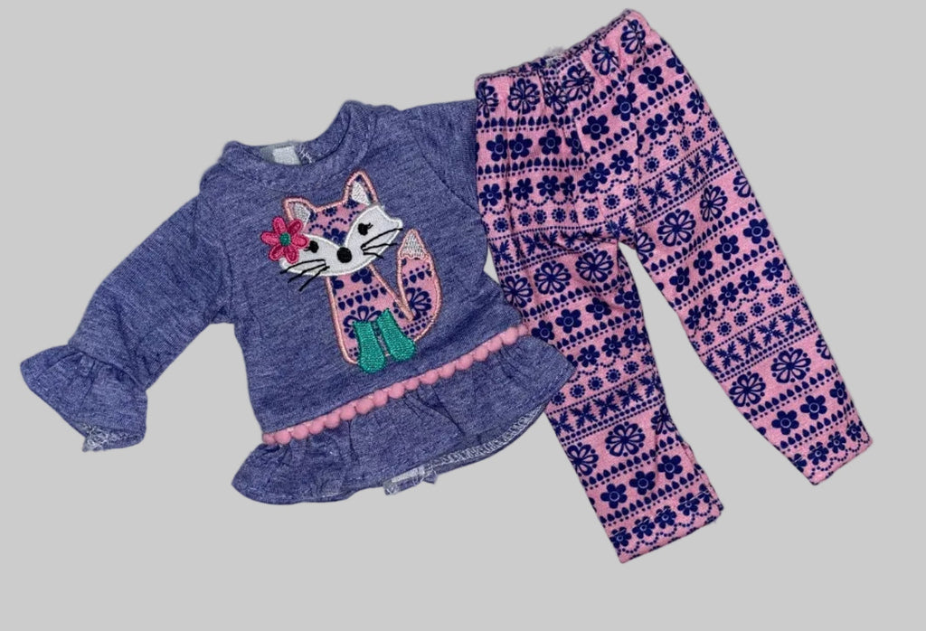 14.5"Purple Fox Pants Set | 14.5" Doll Clothes | Fits 14.5 in Slim Body
