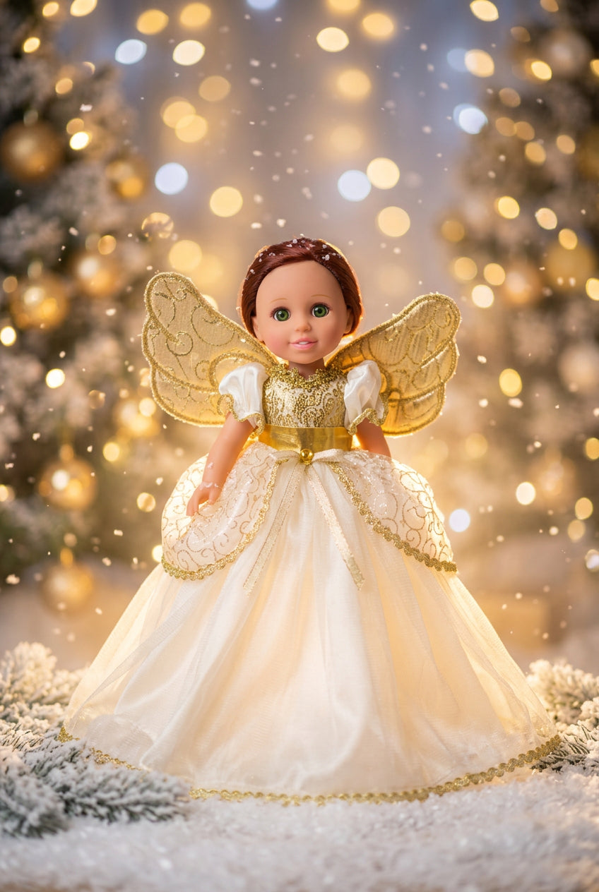 14.5" Gold Angel Dress | 14.5" Doll Clothes | Fits 14.5 in Slim Body Dolls