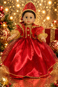 Red and Gold Russian Ballgown Set  | Fits Most 18" Girl Dolls | Doll Clothes