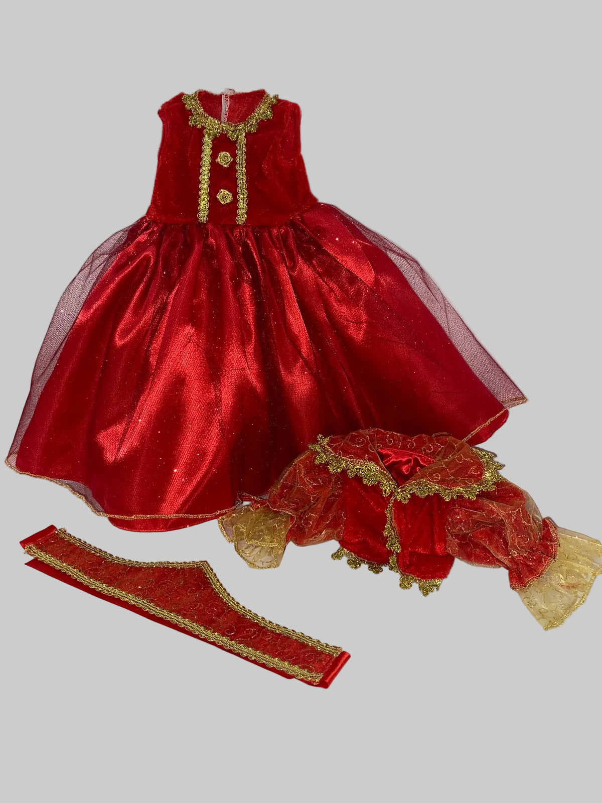 Red and Gold Russian Ballgown Set  | Fits Most 18" Girl Dolls | Doll Clothes