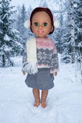 14.5" Pink & Gray Sweater Skirt Set | 14.5" Doll | Fits 14.5 in Slim Body Dolls