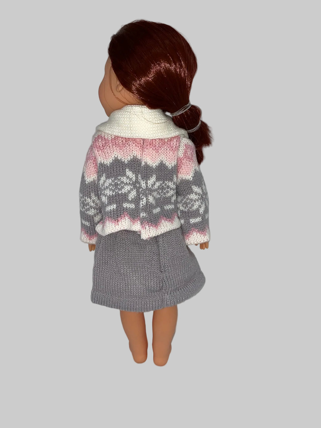 14.5" Pink & Gray Sweater Skirt Set | 14.5" Doll | Fits 14.5 in Slim Body Dolls