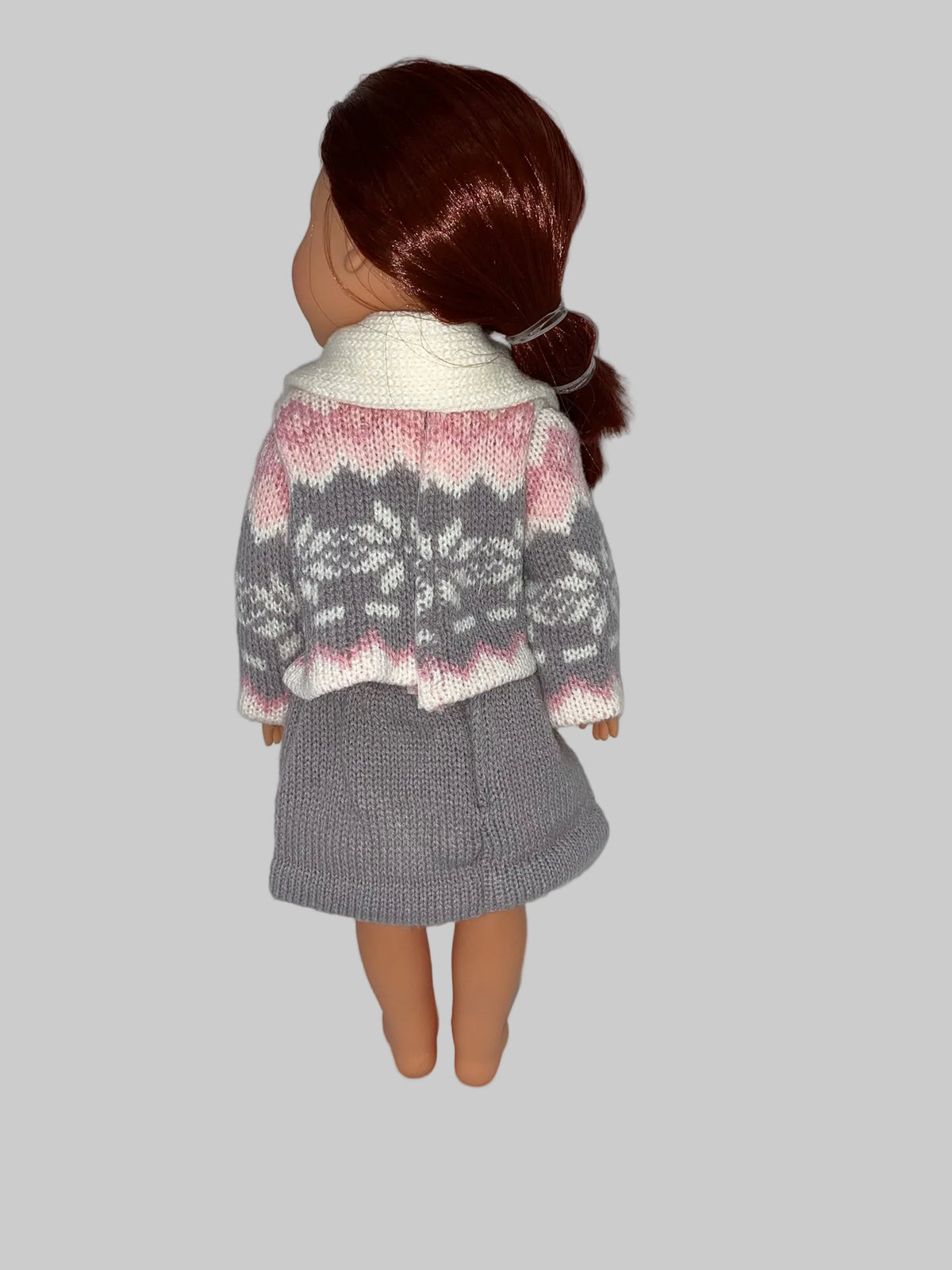 14.5" Pink & Gray Sweater Skirt Set | 14.5" Doll | Fits 14.5 in Slim Body Dolls