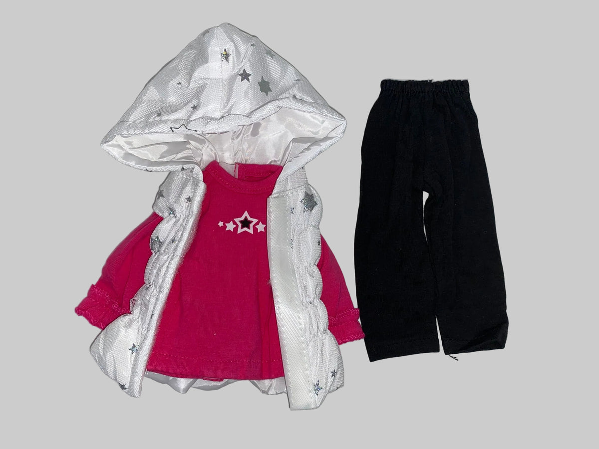 14.5 Hot Pink Star Puffer Pants Set | 14.5" Doll Clothes | Fits 14.5in Slim Body