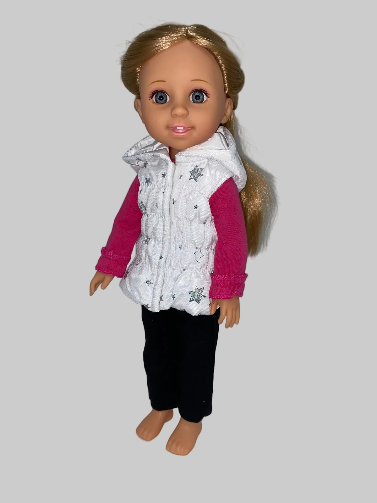 14.5 Hot Pink Star Puffer Pants Set | 14.5" Doll Clothes | Fits 14.5in Slim Body