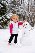 14.5 Hot Pink Star Puffer Pants Set | 14.5" Doll Clothes | Fits 14.5in Slim Body