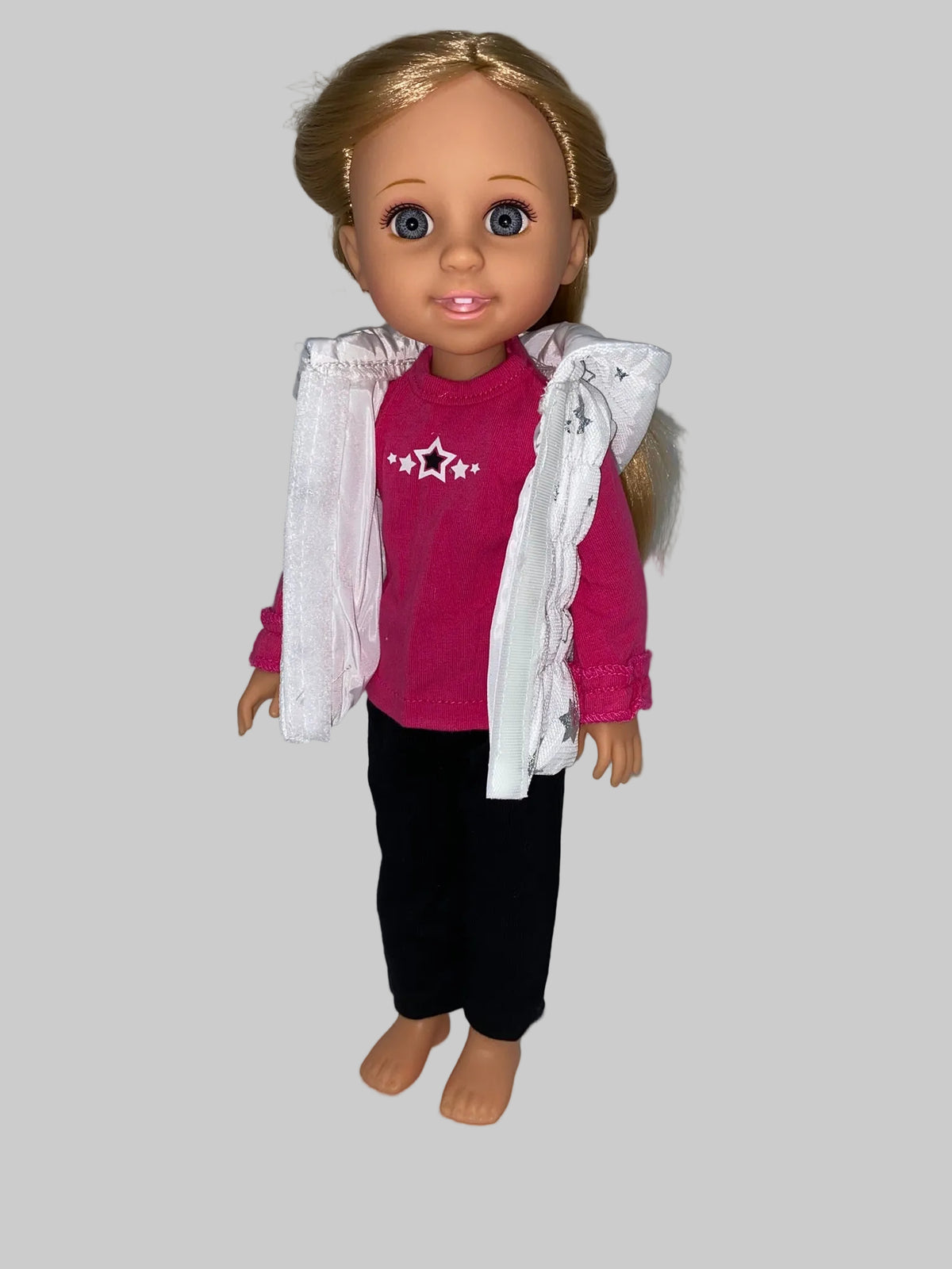 14.5 Hot Pink Star Puffer Pants Set | 14.5" Doll Clothes | Fits 14.5in Slim Body