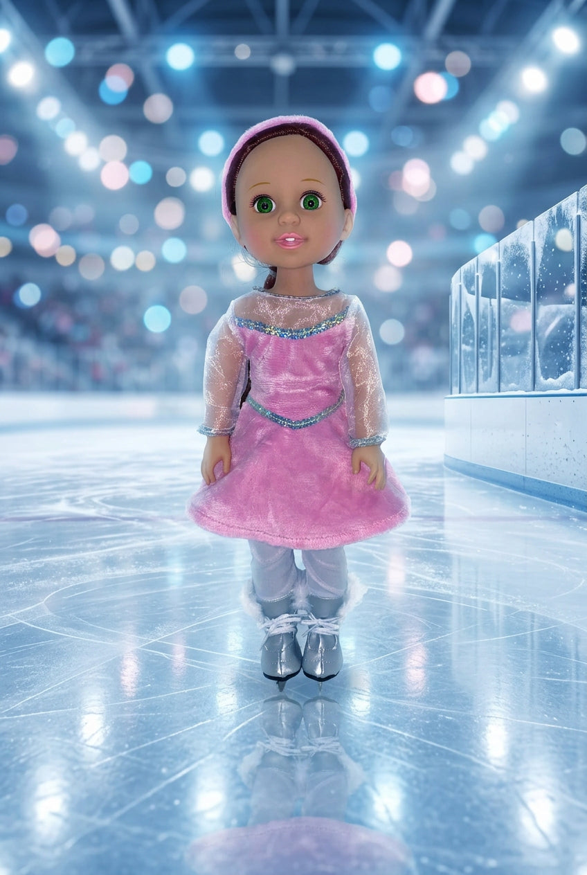14.5" Pink Figure Skating Costume | Fits 14.5"  Slim Body Dolls