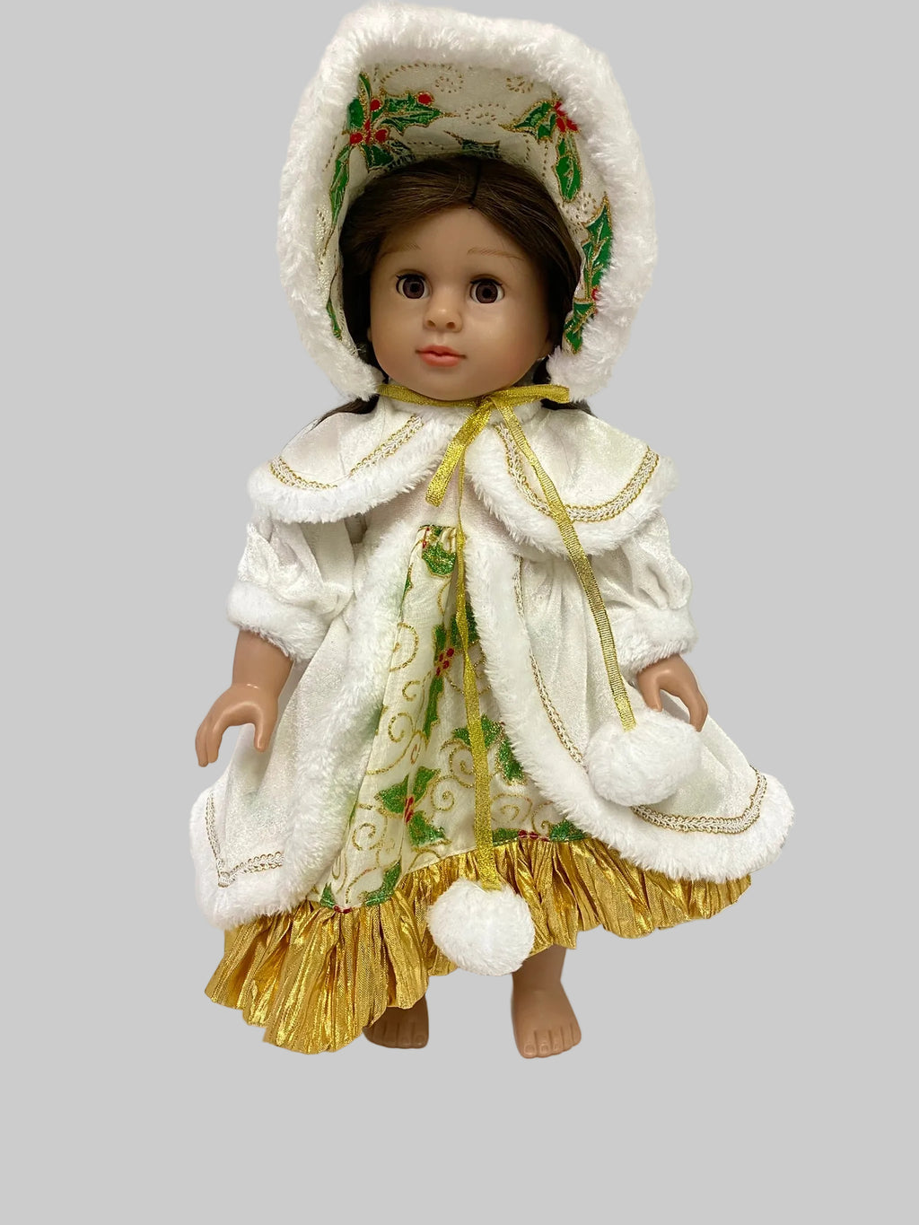 White and Gold Christmas Caroler Set  | Fits Most 18" Girl Dolls | Doll Clothes