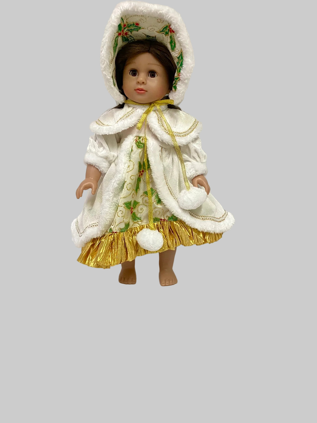 White and Gold Christmas Caroler Set  | Fits Most 18" Girl Dolls | Doll Clothes