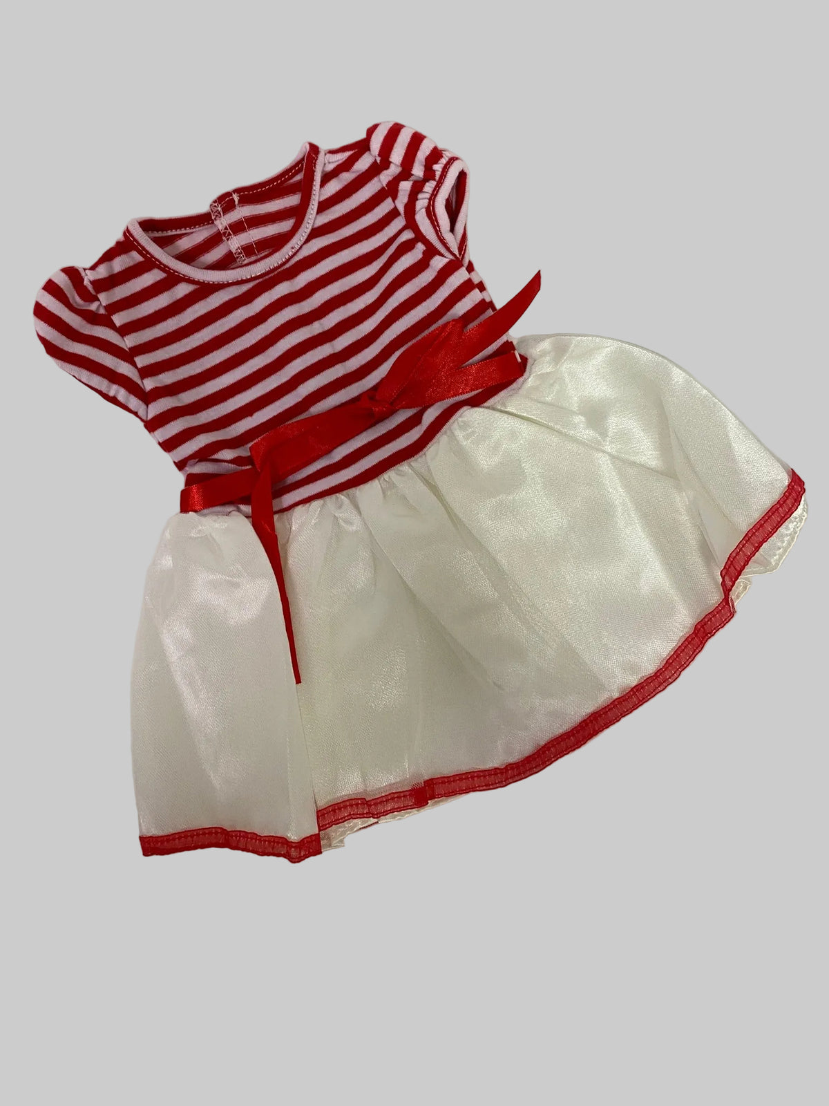 Red and White Stripe Dress | Fits Most 18" Dolls | 18 Inch Doll Clothes