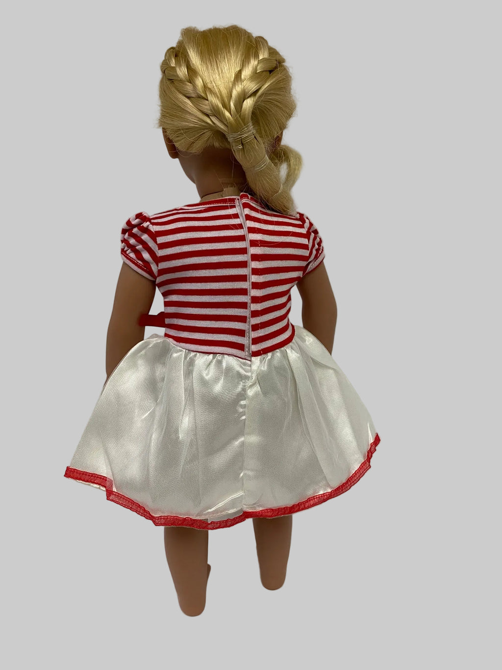 Red and White Stripe Dress | Fits Most 18" Dolls | 18 Inch Doll Clothes