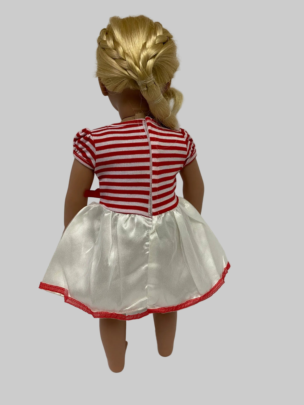 Red and White Stripe Dress | Fits Most 18" Dolls | 18 Inch Doll Clothes