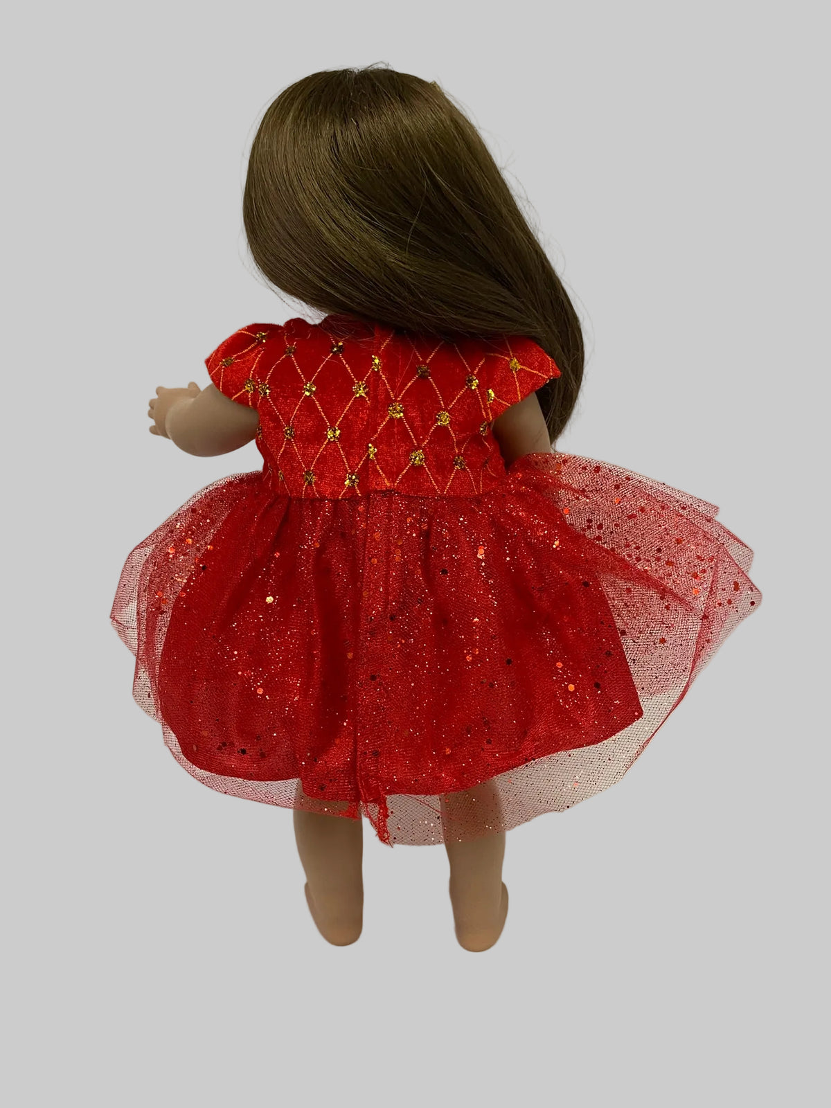 Red Velvet Dress with Headband | Fits Most 18" Dolls | 18 Inch Doll Clothes