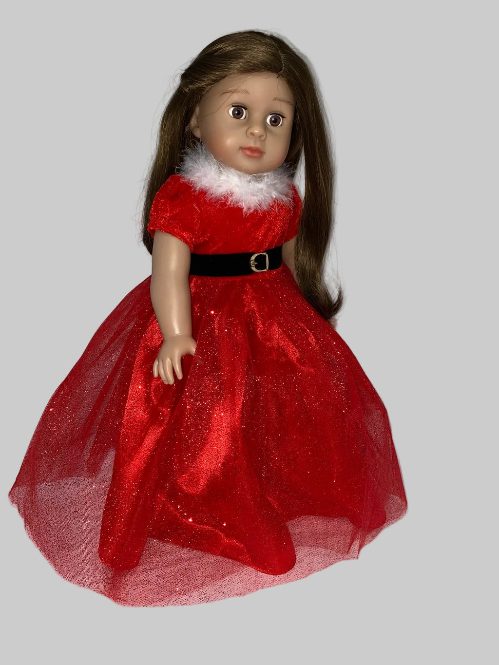 Glittery Red Christmas Dress Set  | Fits Most 18" Girl Dolls