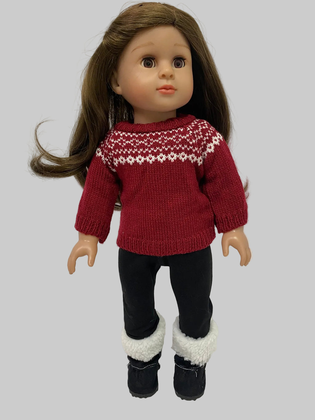 18" 3pc Burgundy Sweater Set | Fits Most 18" Dolls | 18 Inch Doll Clothes