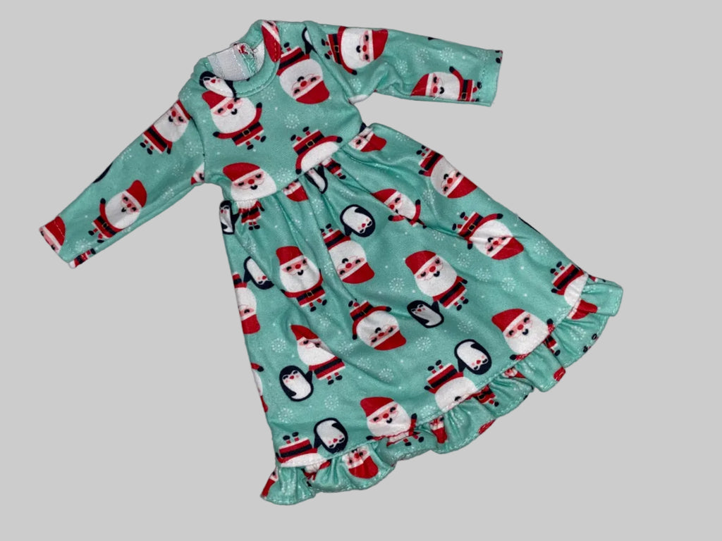 14.5  Santa Flannel Nightgown | 14.5" Doll Clothes | Fits 14.5 in Slim Body Doll