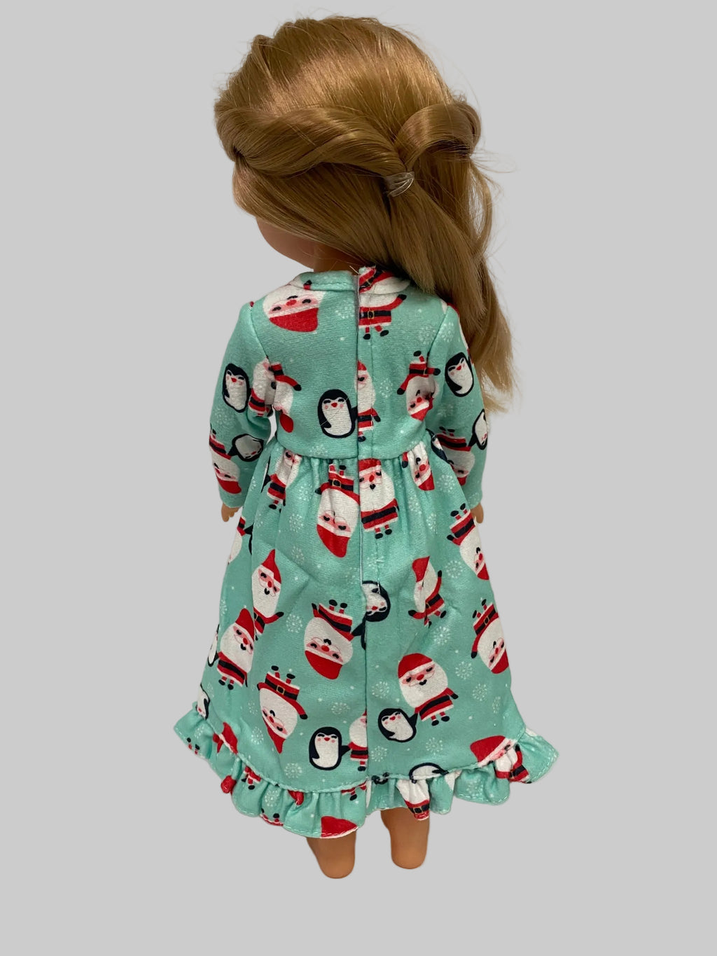 14.5  Santa Flannel Nightgown | 14.5" Doll Clothes | Fits 14.5 in Slim Body Doll