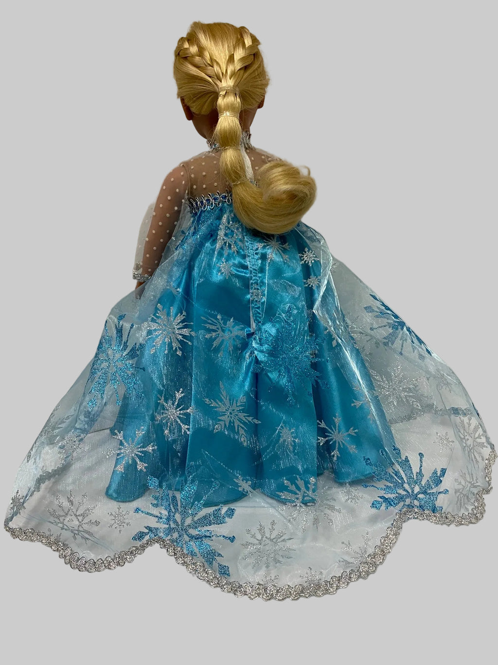 Aqua Frost Queen Dress with Crown | Fits Most 18" Dolls | 18 Inch Doll Clothes