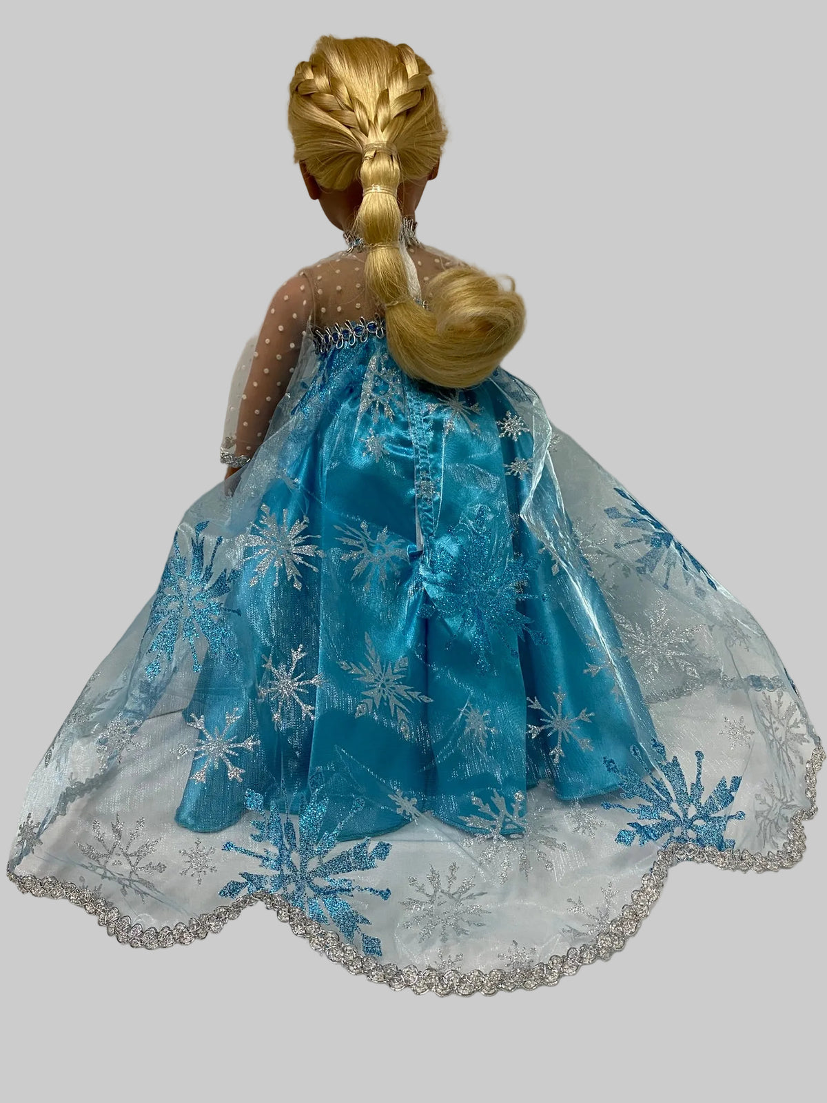 Aqua Frost Queen Dress with Crown | Fits Most 18" Dolls | 18 Inch Doll Clothes
