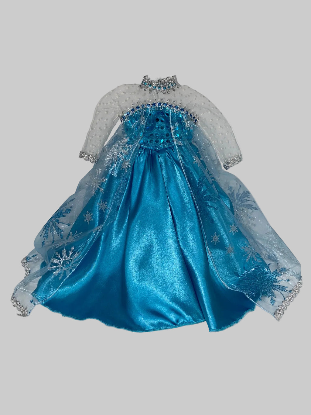 Aqua Frost Queen Dress with Crown | Fits Most 18" Dolls | 18 Inch Doll Clothes