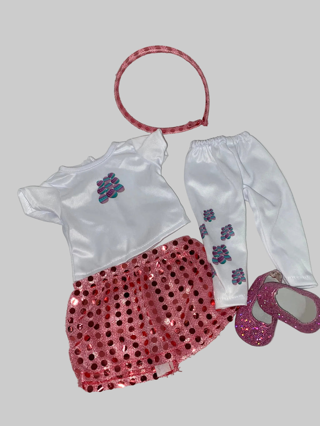 5 Pc. Pink Sequin Easter Egg Pants Set | Fits Most 18" Dolls | Doll Clothes
