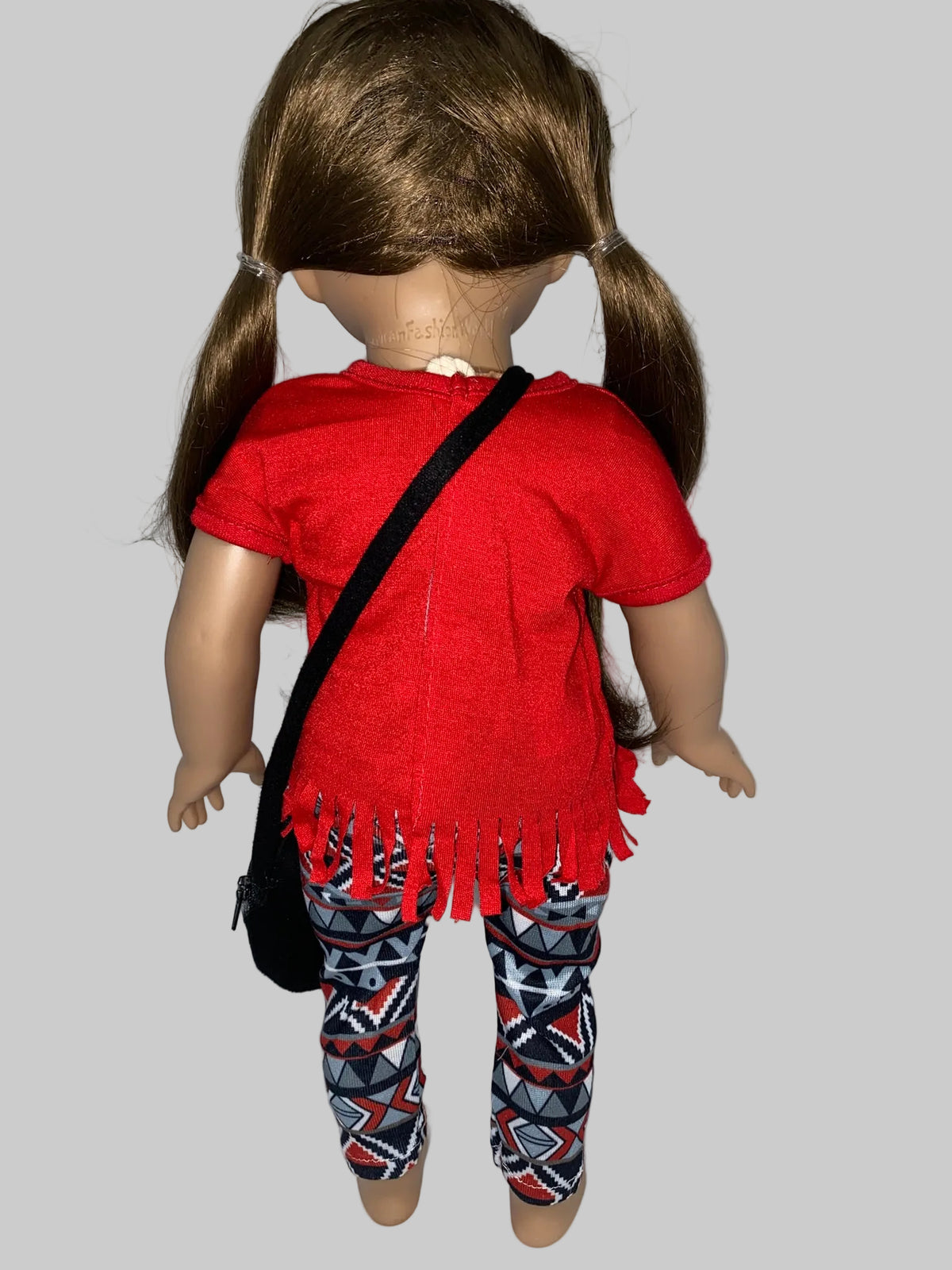 Red and Black Print Pants Set with Purse  | Fits Most 18" Dolls | 18 Inch