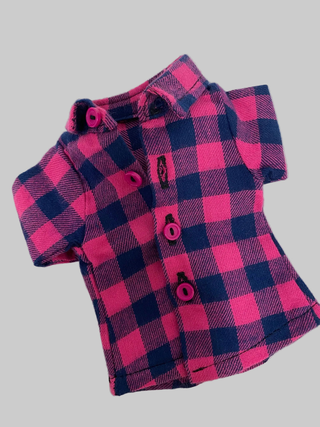 14.5" Pink and Blue Plaid Pants Set  | 14.5" Doll Clothes for Slim Body Dolls