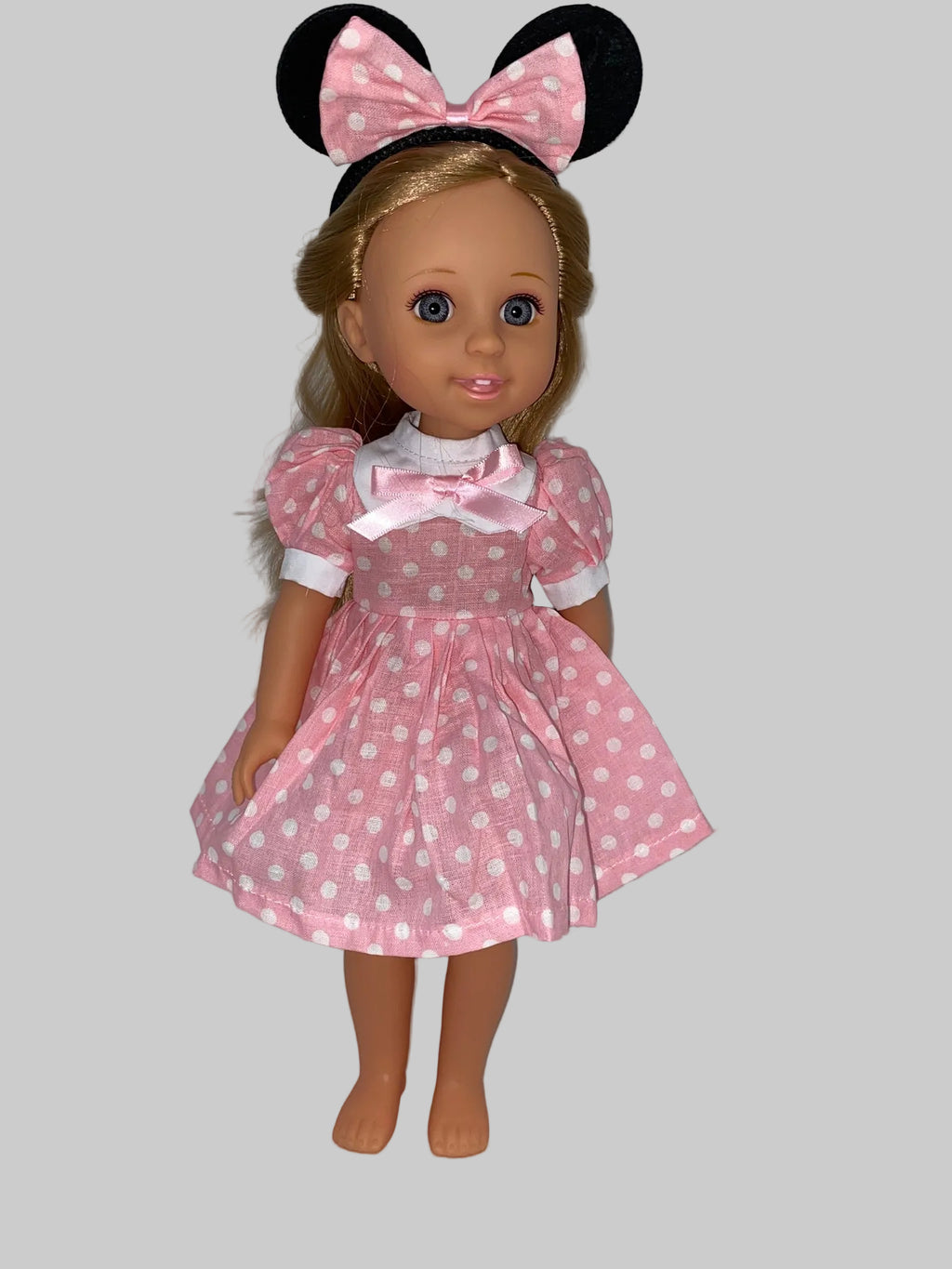Pink Polka Dot "Little Mouse" Dress Set | 14.5" Doll | Fits 14.5 in Slim Body