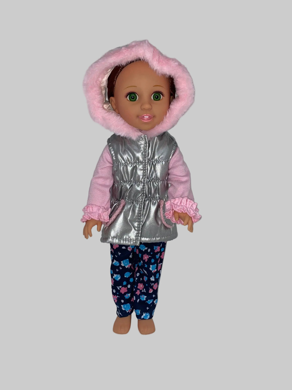 14.5 Silver and Pink Puffer Set | 14.5" Doll Clothes | Fits 14.5in Slim Body