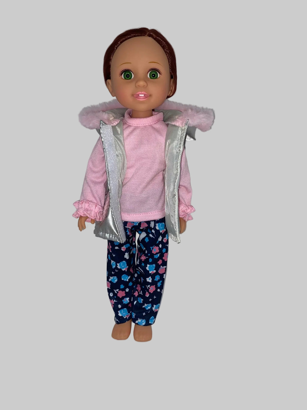 14.5 Silver and Pink Puffer Set | 14.5" Doll Clothes | Fits 14.5in Slim Body