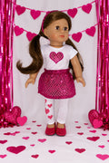 5 pc Pink Hearts Pants Set| Fits Most 18" Girl Dolls | 18 Inch Doll Clothes