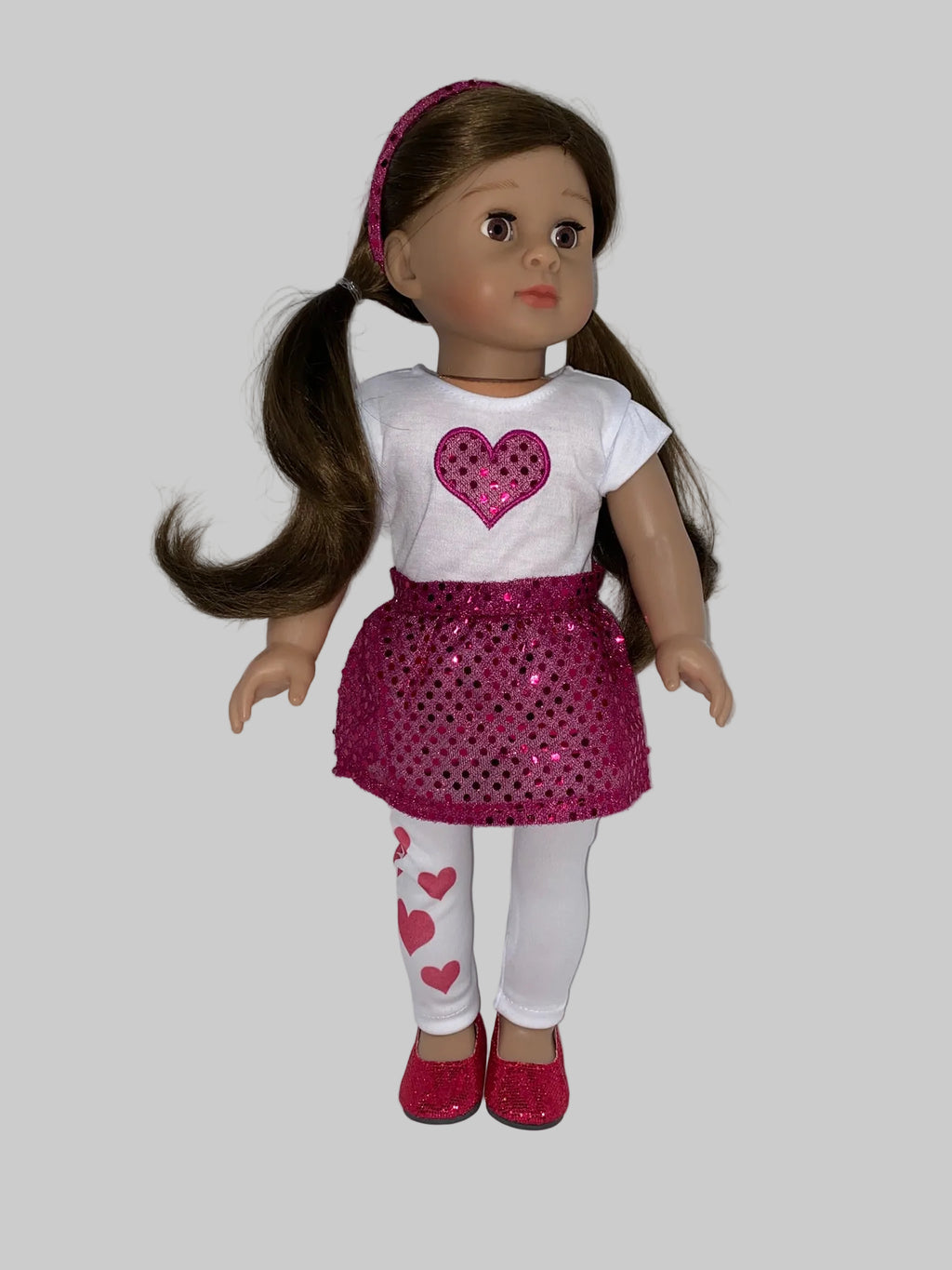5 pc Pink Hearts Pants Set| Fits Most 18" Girl Dolls | 18 Inch Doll Clothes