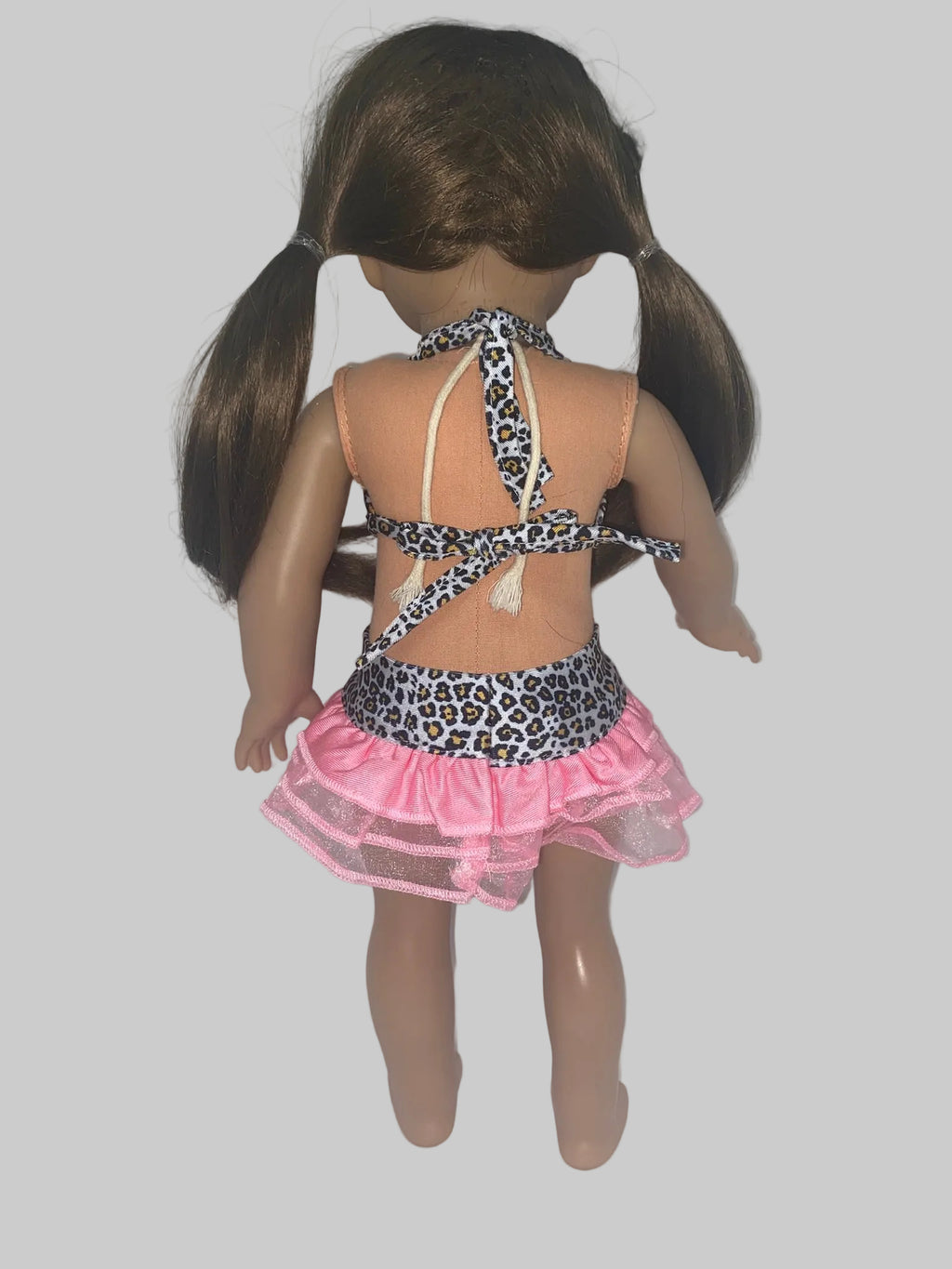 Cheetah Swimsuit with Pink Trim | Fits Most 18" Dolls | 18 Inch Doll Clothes