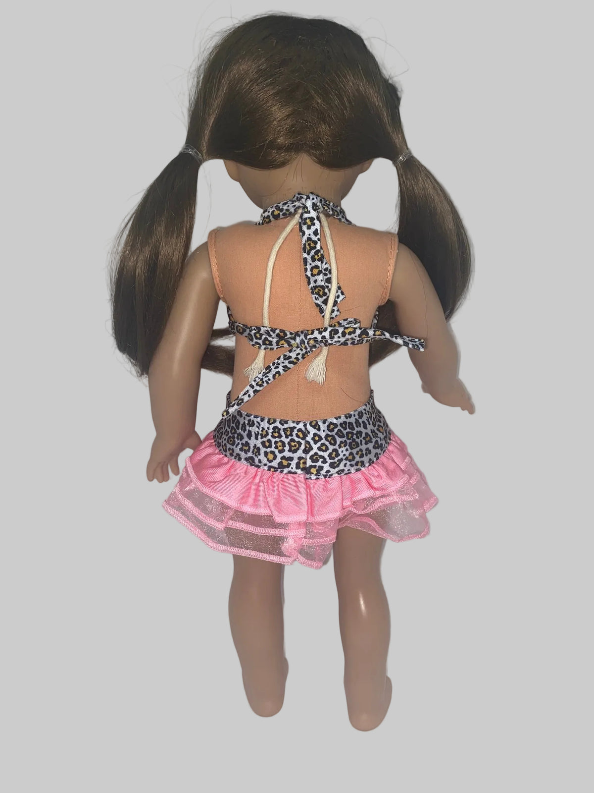 Cheetah Swimsuit with Pink Trim | Fits Most 18" Dolls | 18 Inch Doll Clothes