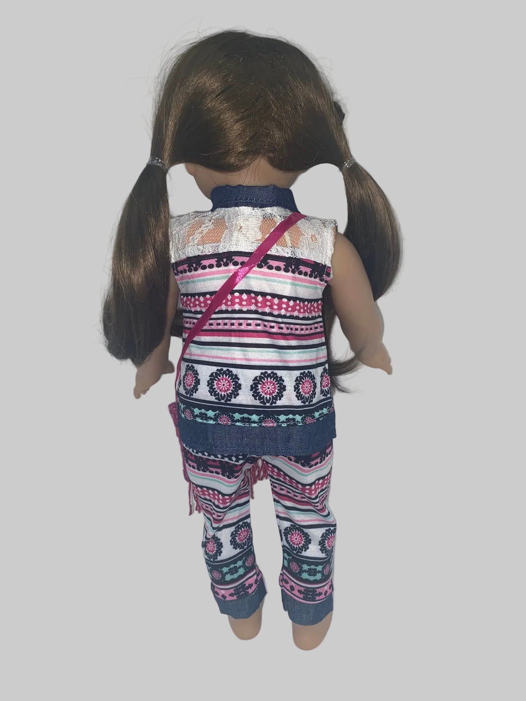 Hot Pink and Blue Graphic Pants Set  | Fits Most 18" Doll | 18 Inch Doll Clothes