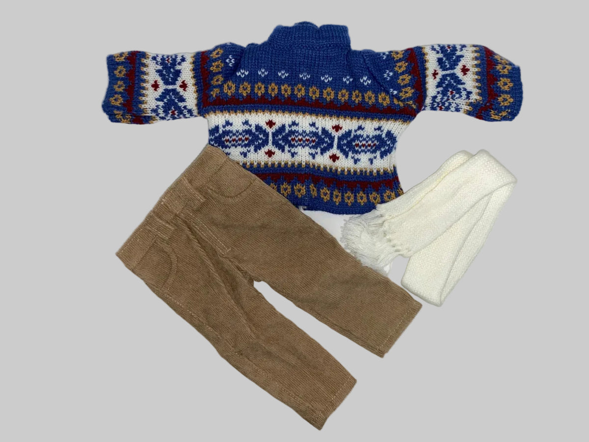 18" 3pc Blue Sweater Set with Pants | Fits Most 18" Dolls | 18 Inch Doll Clothes