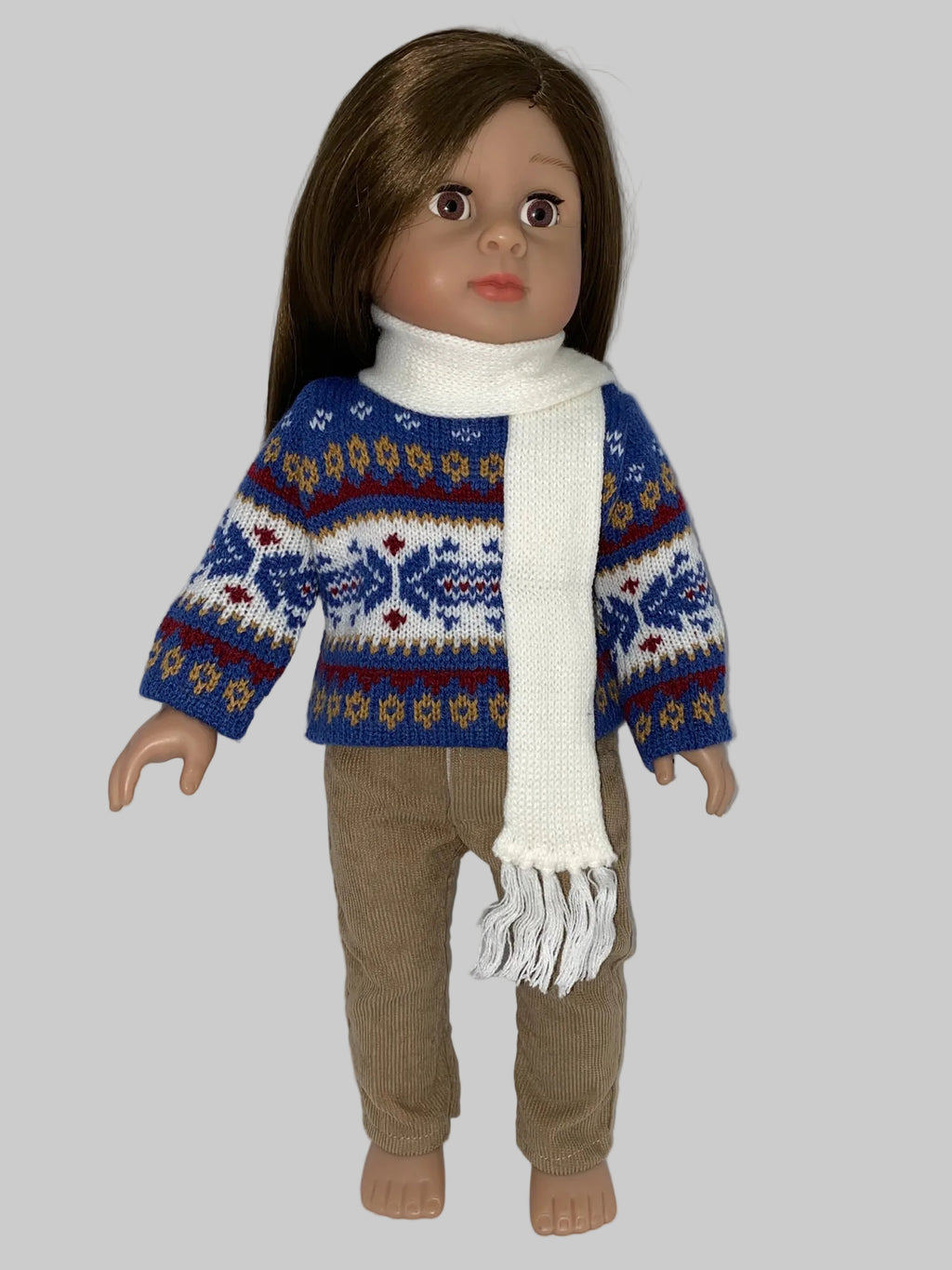 18" 3pc Blue Sweater Set with Pants | Fits Most 18" Dolls | 18 Inch Doll Clothes