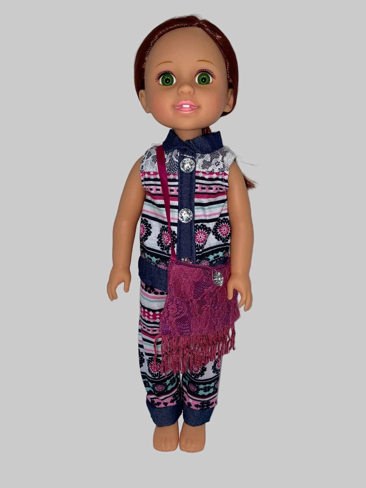 14.5" Hot Pink Graphic Print Pants Set | Fits 14.5 in Slim Body Dolls