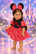 Red Little Mouse Dress Set  | Fits Most 18" Girl Dolls | 18 Inch Doll Clothes