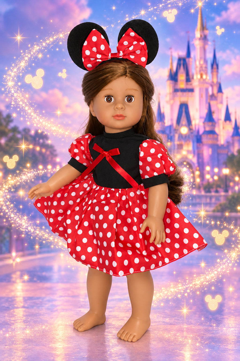 Red Little Mouse Dress Set  | Fits Most 18" Girl Dolls | 18 Inch Doll Clothes