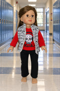 18" Red and Black Skull Pants Set | Fits Most 18" Dolls | 18 Inch Doll Clothes