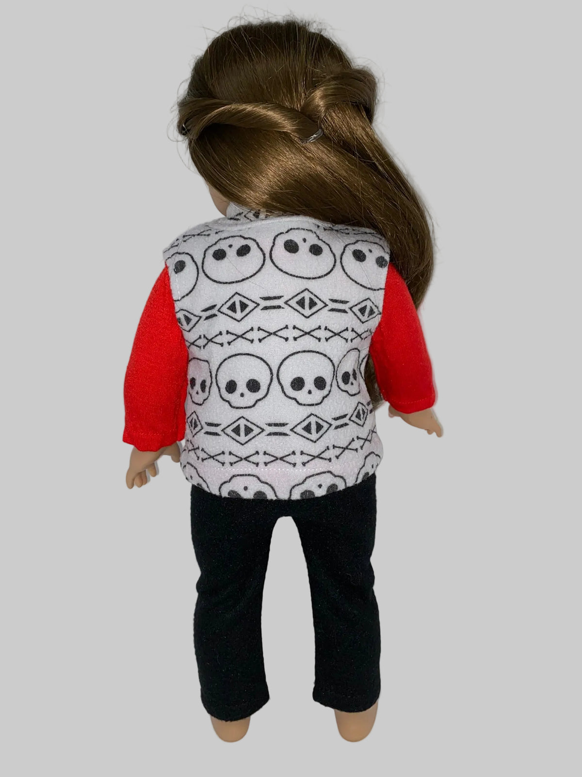 18" Red and Black Skull Pants Set | Fits Most 18" Dolls | 18 Inch Doll Clothes