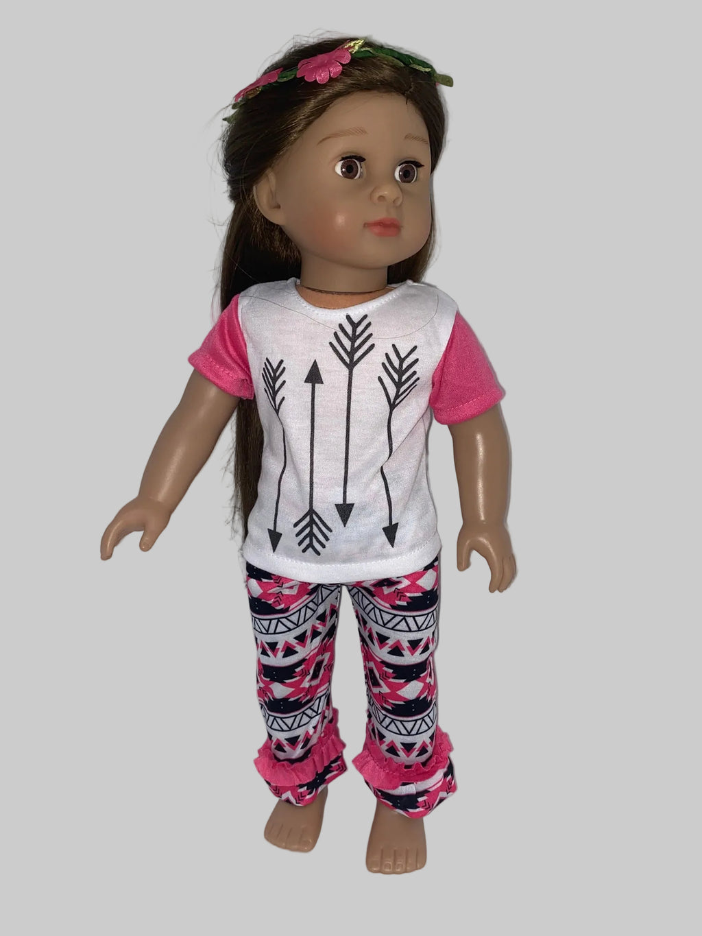 Hot Pink Graphic Print Pants Set | Fits Most 18" Dolls | 18 Inch Doll Clothes