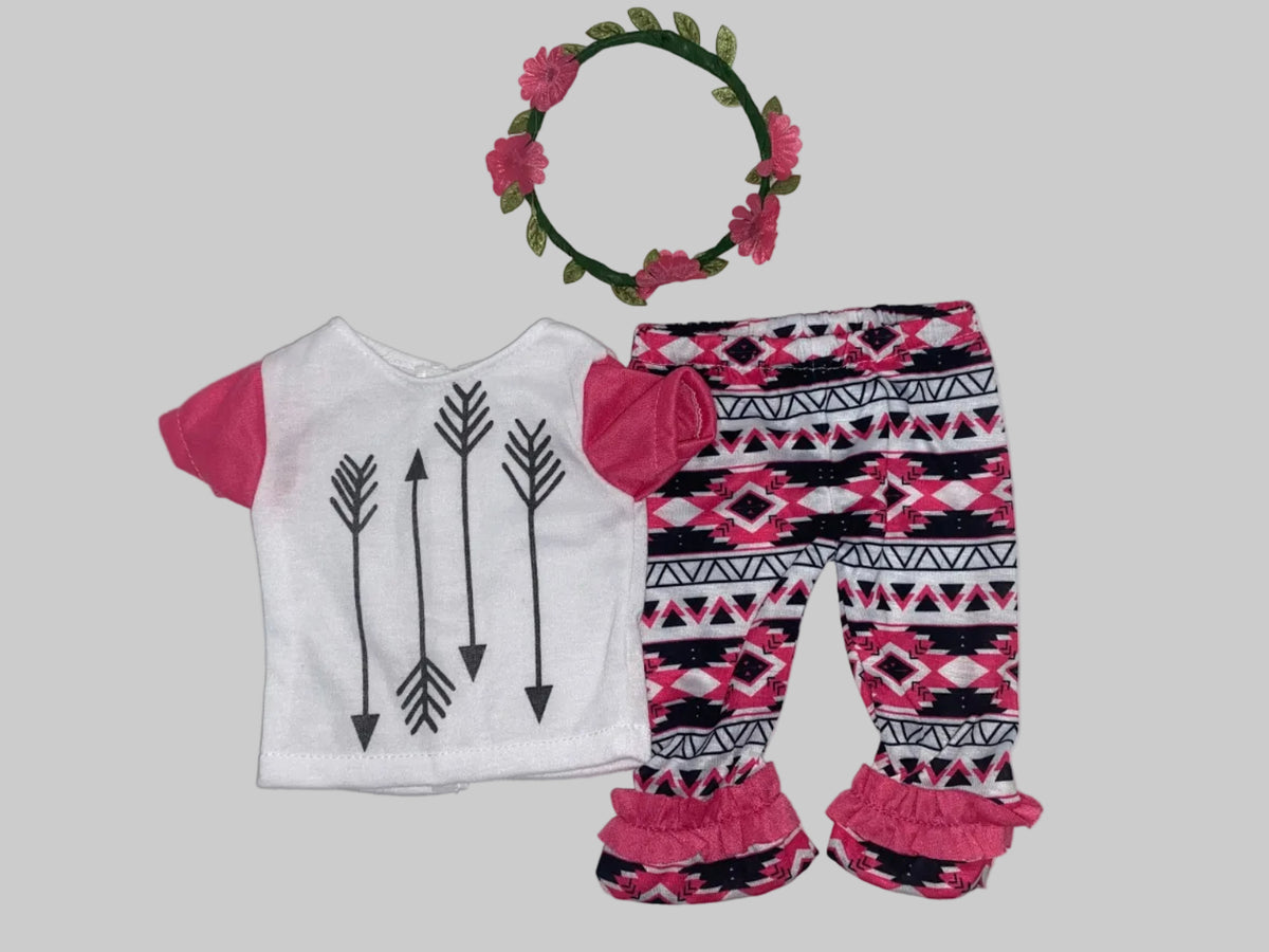 Hot Pink Graphic Print Pants Set | Fits Most 18" Dolls | 18 Inch Doll Clothes