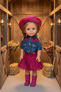 14.5" Denim and Lace Western Outfit | 14.5" Doll Clothes | Fits 14.5in Slim Body