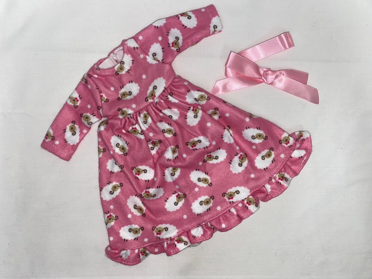14.5" Pink Flannel Nightgown | 14.5" Doll Clothes | Fits 14.5 in Slim Body Dolls