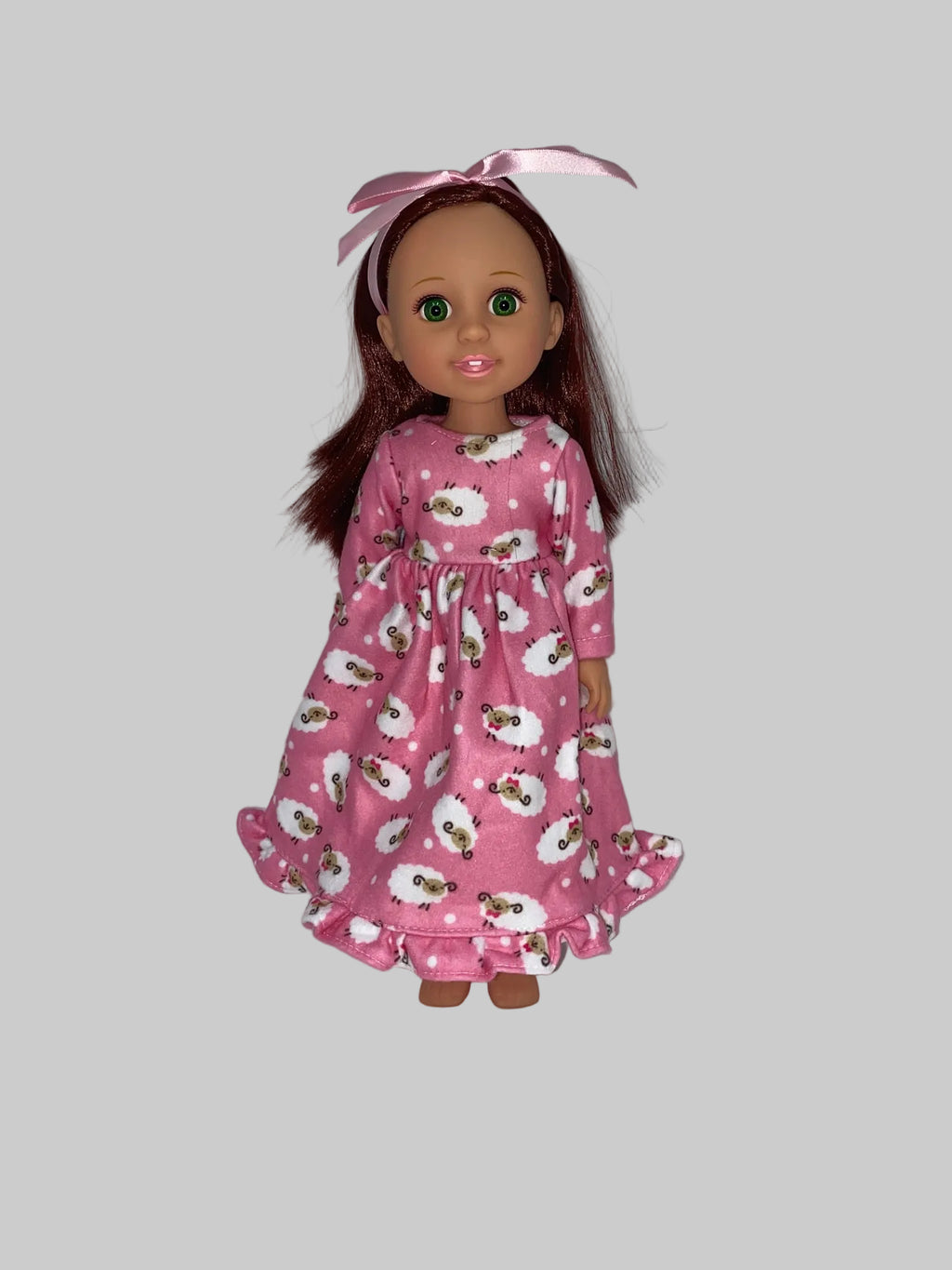 14.5" Pink Flannel Nightgown | 14.5" Doll Clothes | Fits 14.5 in Slim Body Dolls